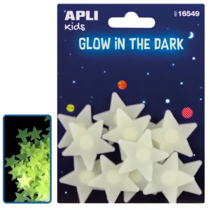 Pte. 12 Estrellas que brillan en la oscuridad Apli - 3,5 cms