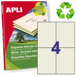 Etiquetas Apli papel reciclado 105x148mm Caja 100 hojas