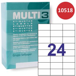 Etiquetas Multi3 10518, 70x37mm, 24x, caja