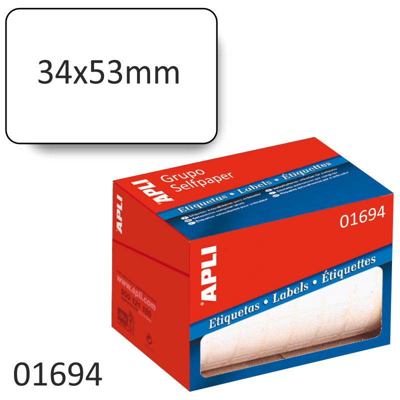 Etiquetas Rollo Apli 01694 - 34x53 mm 900 Uds.