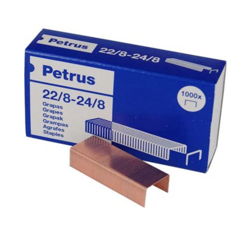 Grapas petrus nº 22/6 cobreadas caja de 1000 unid. [3758] - 0,74€ : Damians  - Tienda online de productos personalizados