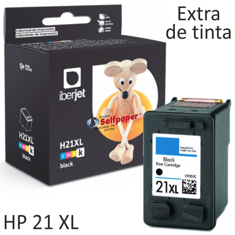 Comprar HP 21 XL 21XL Cartucho remanufacturado C9351A 300% tinta