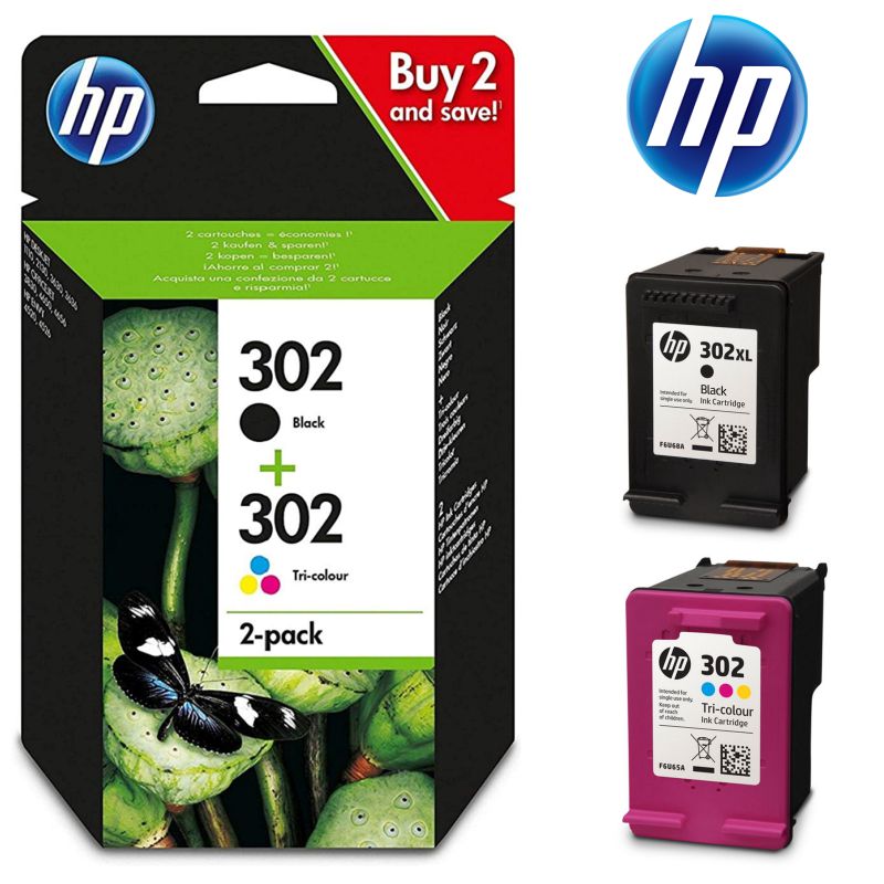 Pack Ahorro Cartuchos tinta HP 302 Negro + tricolor, Selfpaper.com.