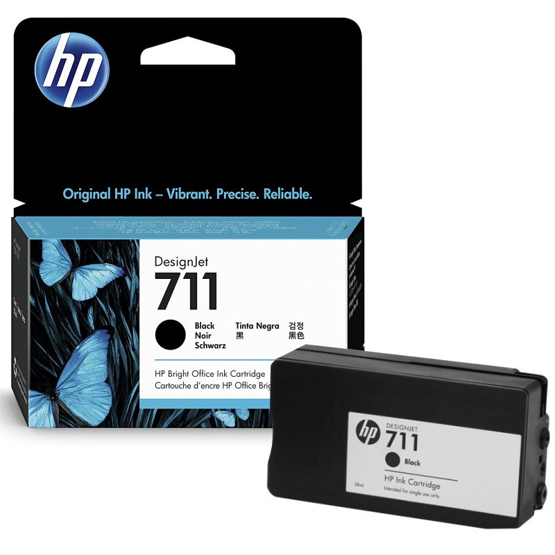 HP 711 Negro, cartucho tinta original Designjet T120 T520, .