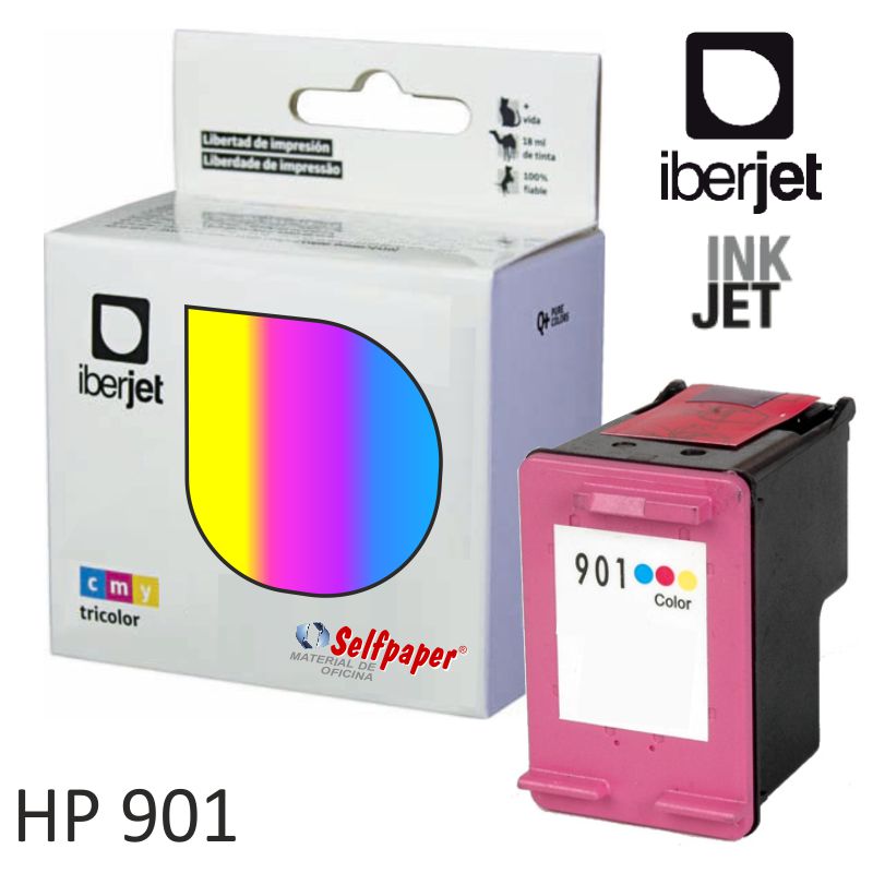 Cartucho Compatible HP 901 Tricolor, Officejet J4500 J4550, Selfpaper.com.