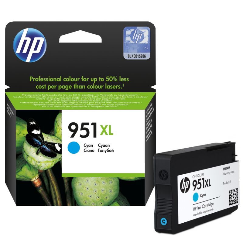 HP 951XL Cyan, cartucho tinta original Officejet Pro 8600