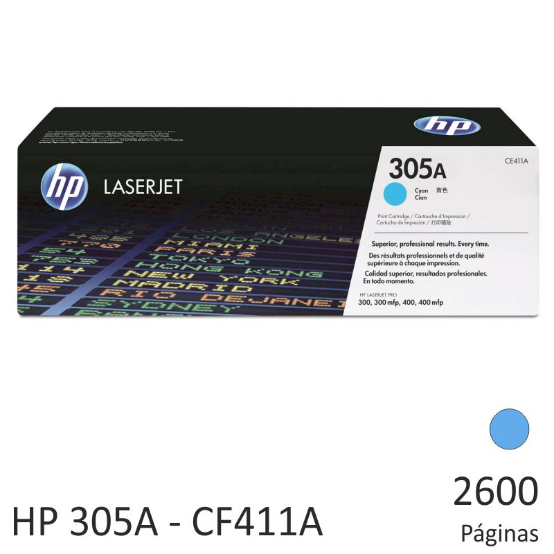 HP CE411A, HP 305A, toner original color Cyan