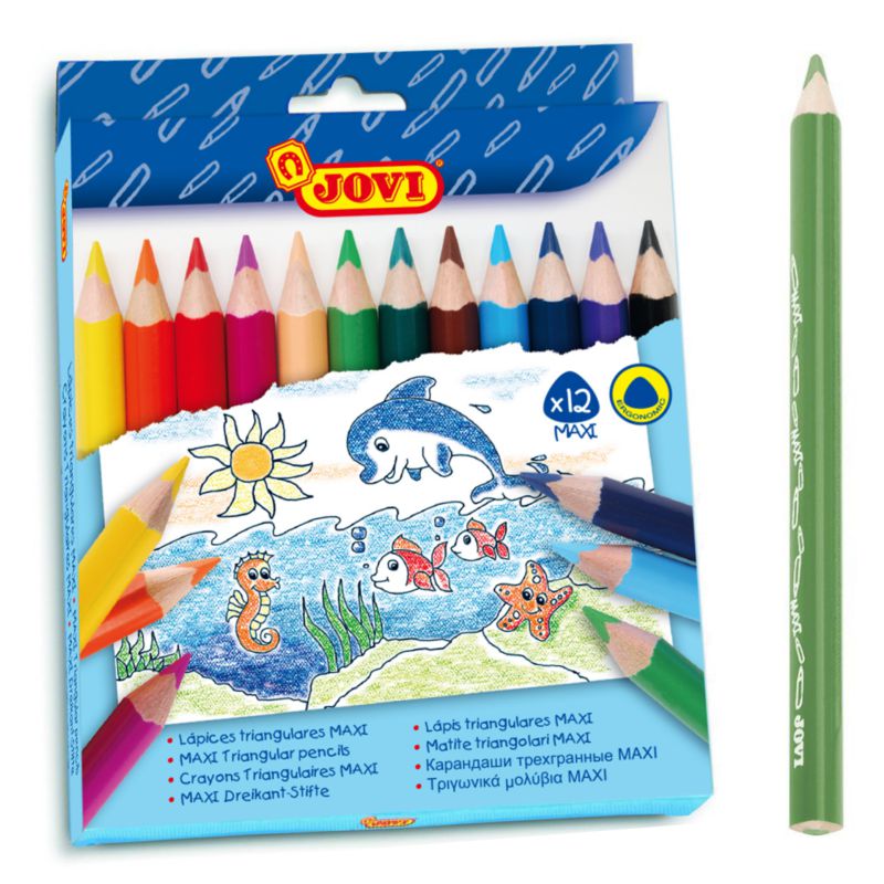  Lápices cortos de colores gruesos para niños, 10 lápices de  colores triangulares jumbo para edades de 2 a 6 años, preescolar, niños  pequeños y principiantes, lápices de colores para niños 