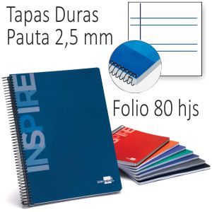 Libretas, cuadernos Pauta estrecha, 2 rayas 2,5 mm Tapa dura