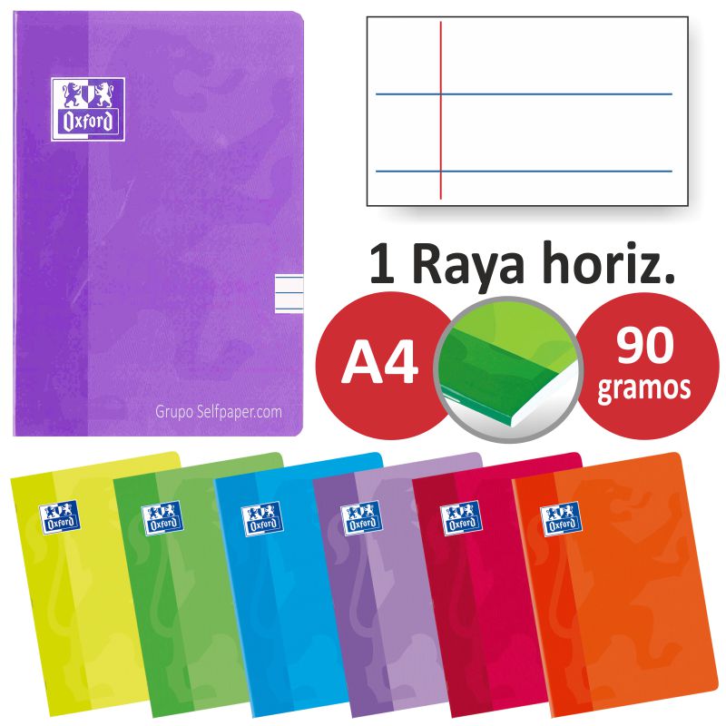 Cuaderno de rayas A4, 48 páginas, 10 unidades, 200 x 165 mm Rhino F8M color morado