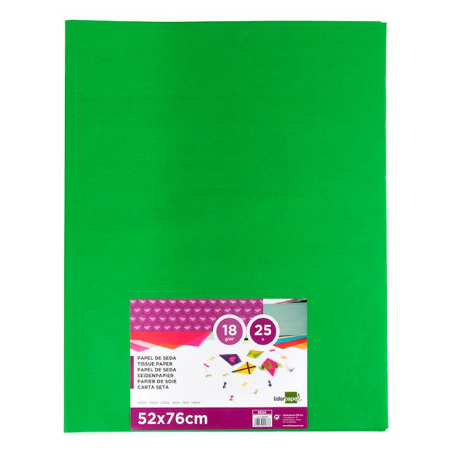 Mano 25 hojas papel de seda Verde hierba Liderpapel SE24
