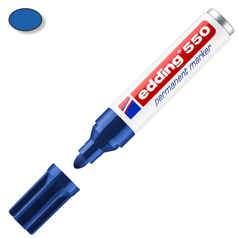 Marcador permanente Edding 550-003 Azul punta redonda