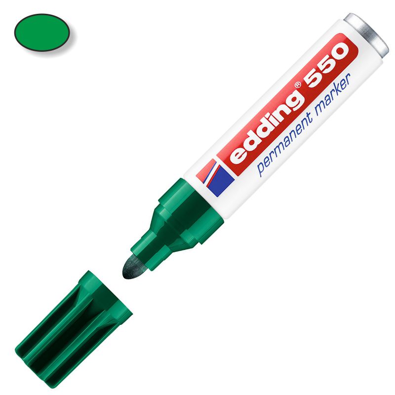 Marcador permanente Edding 550-004 Verde punta redonda