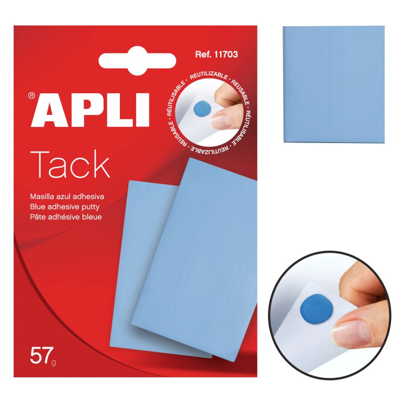 Comprar Masilla adhesiva Apli tack 57grs azul tipo Blu Tack