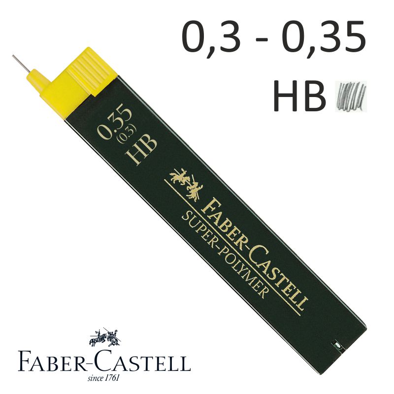 minas 0,3   0,35 mm hb, faber castell 1203 00