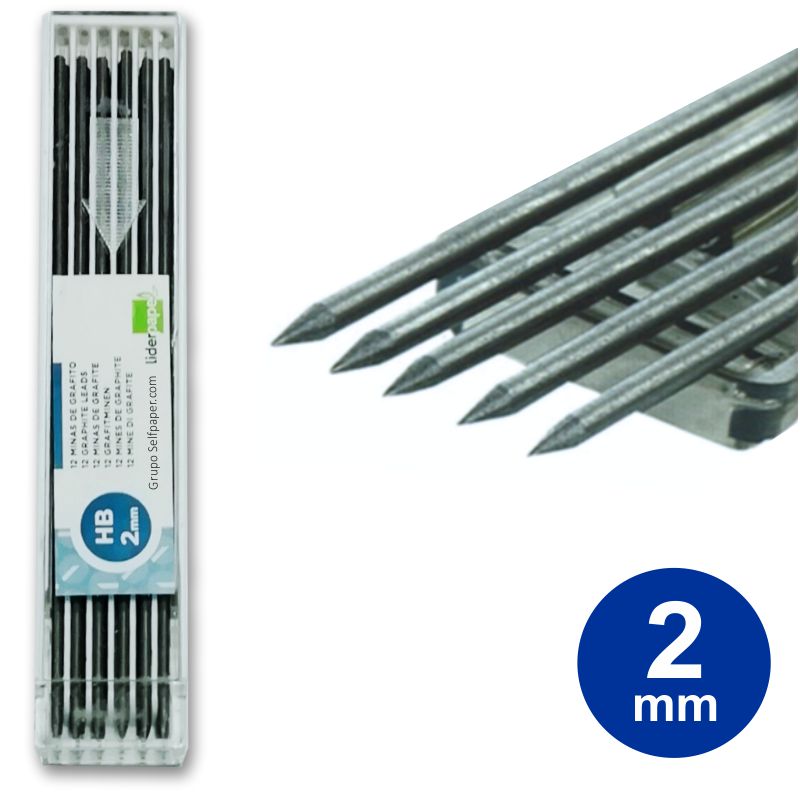 Minas de 2 mm HB tubo 12 Uds economicas - bilimetricas