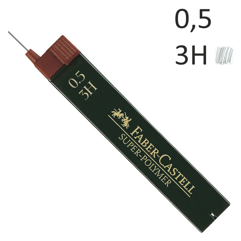 Comprar Minas Faber-Castell 0,5 3H, Tubo 12 uds. 0,5 mm, dureza 3H
