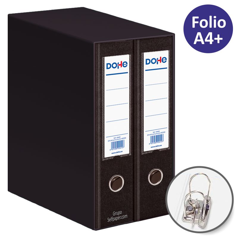Comprar Módulo 2 Archivadores Folio Lomo ancho Dohe 90132 Negro