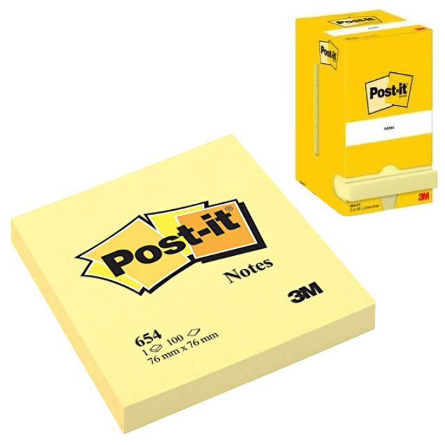 Comprar Notas adhesivas Post-it 76x76 amarillo,100 hojas quita y pon