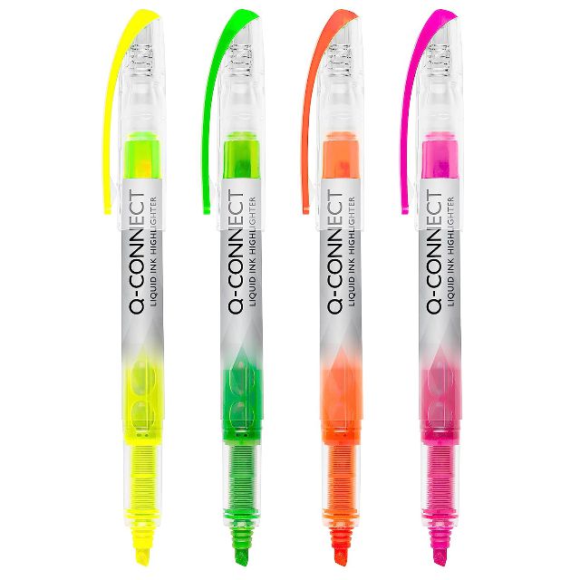 OFIZONA.com  ROTULADOR Q-CONNECT FLUORESCENTE AMARILLO PUNTA BISELADA