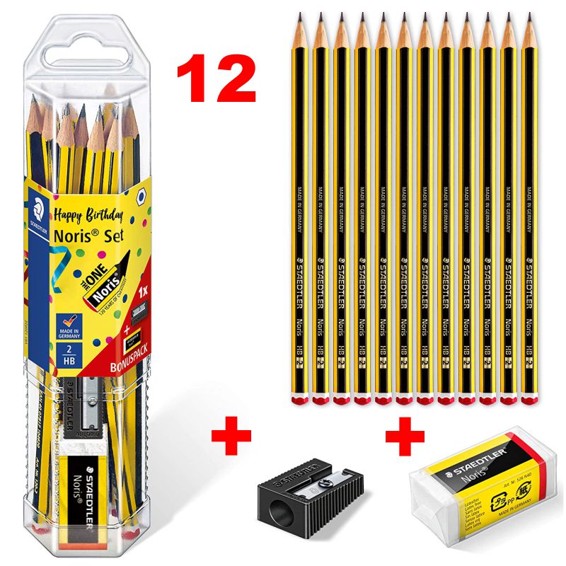 Pack ahorro 12 lápices Staedtler + Goma + Sacapuntas