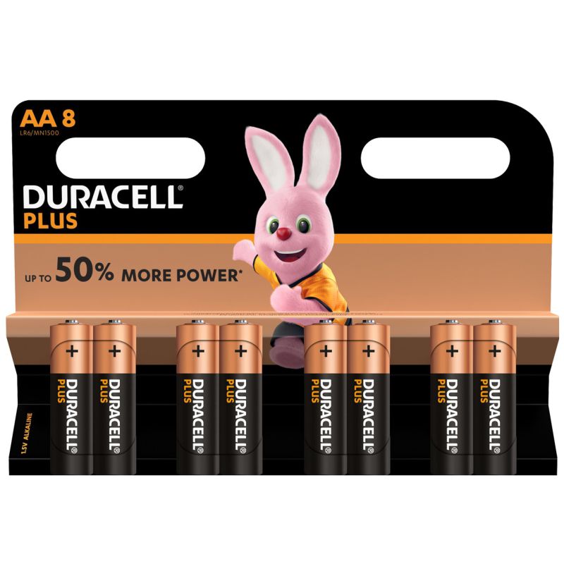 Comprar Pack Ahorro 8 pilas Duracell Plus 50%+ LR6 AA