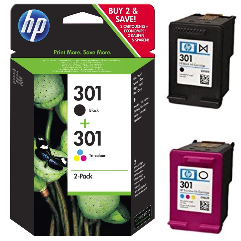 Cartuchos HP 301 Negro + TriColor, Pack Ahorro N9J72AE, Selfpaper.com.