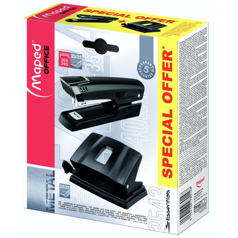 Grapadora Maped + Taladro Essentials Office Metal, Pack, Selfpaper.com.
