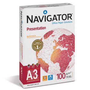 Papel A3 - 100 gramos Navigator Presentation. 500 Hojas