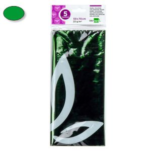 Papel celofán Verde, Liderpapel CL15, Pack 5 hojas