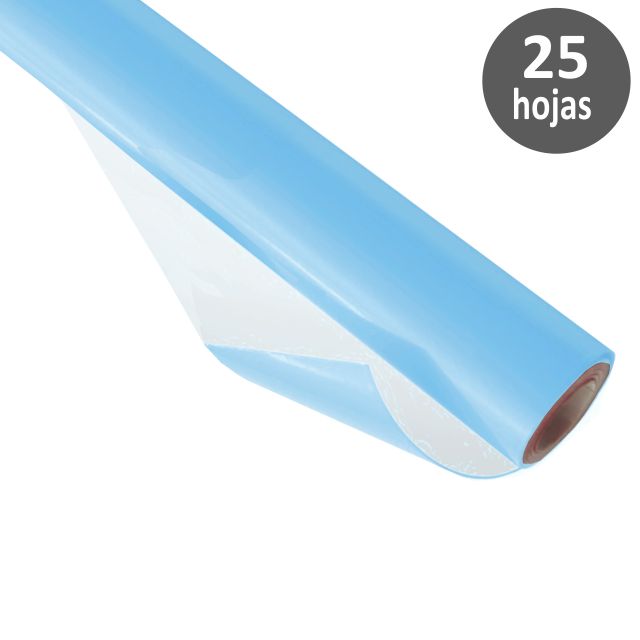 Papel Charol Rollo 25h 50x65cms Azul Claro 312904