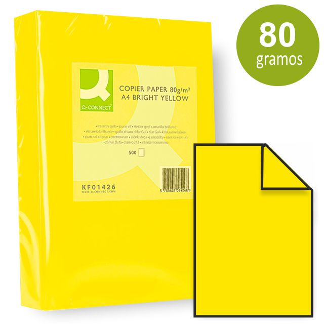 Papel Color Amarillo vivo intenso Din A4 500 hojas 80 gramos