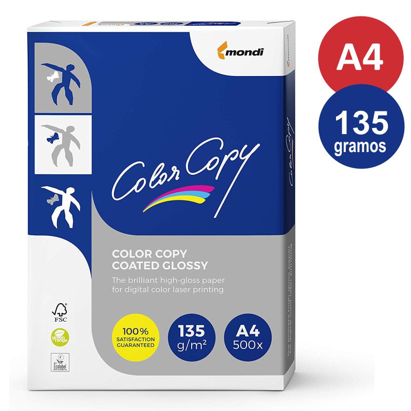 Comprar Papel Color Copy Glossy Coated Laser 135 gramos brillante
