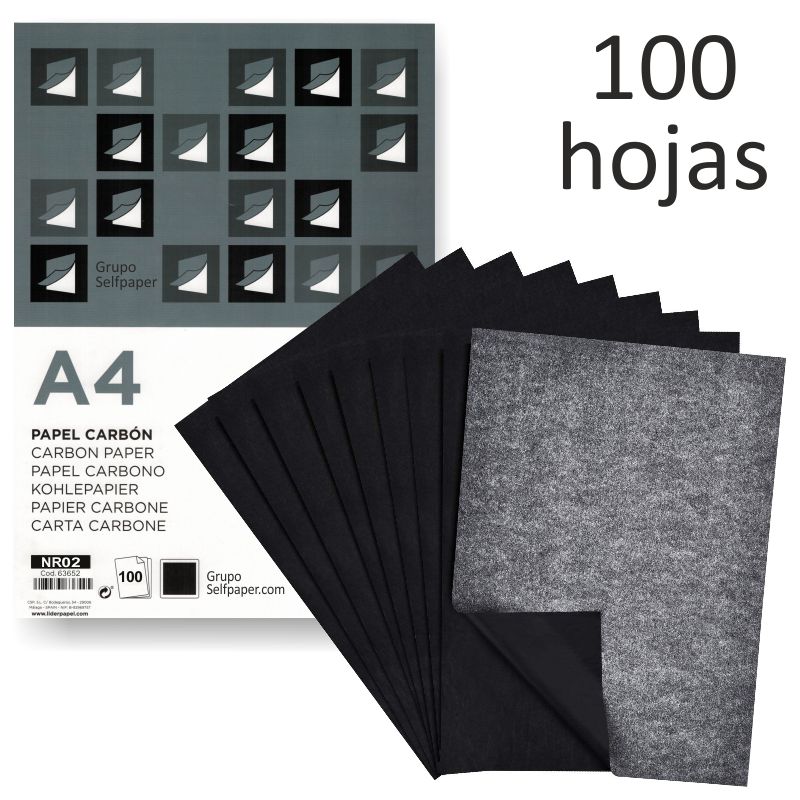 Carbono Papel 100 Pzas Legible Accesorios A4 Trazos Reutilizable Grafito Copia Pintura Free Size Negro - Azul