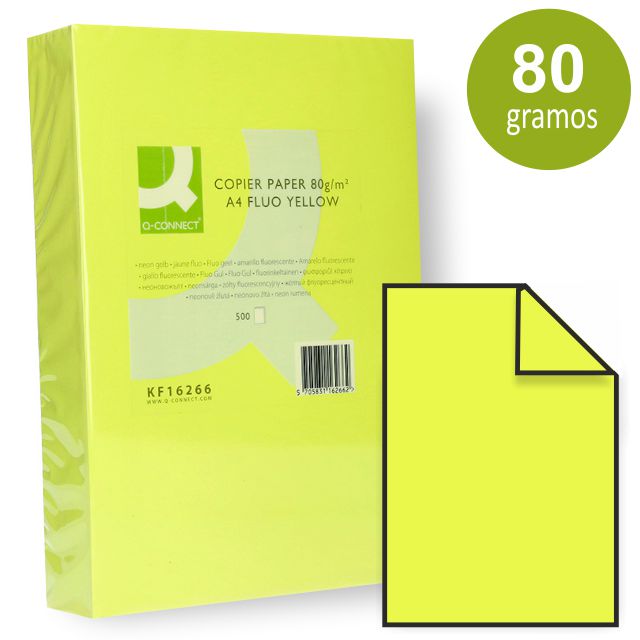 Comprar Papel Din A4 amarillo Fluorescente, Neon, 500 hojas