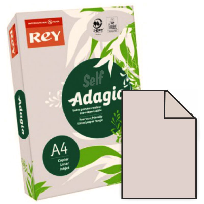 Comprar Papel Din A4, color Gris claro, 500 hojas Adagio Rey, 80 grs