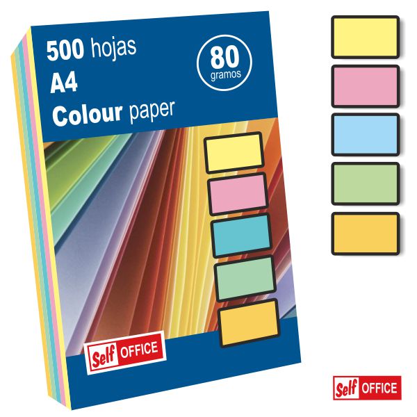 Comprar Papel Din A4 colores claros pastel surtidos, 500 hojas
