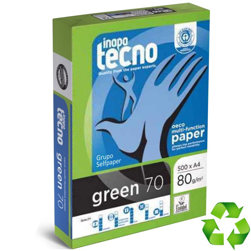 Comprar Papel Reciclado Din A4 80 gramos Tecno Green 70 Inapa