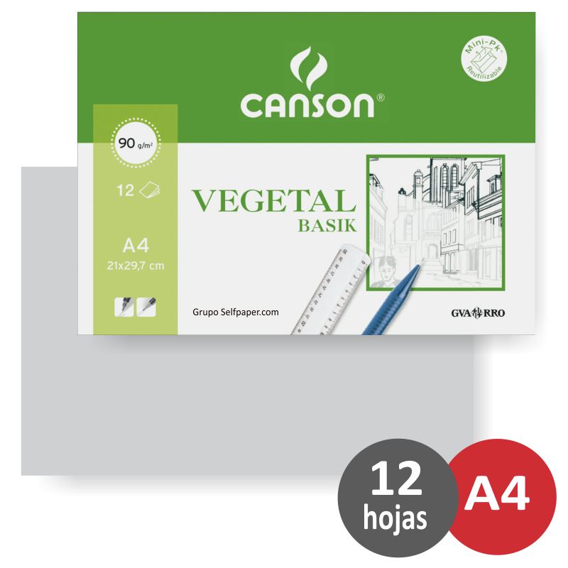 Comprar Papel Vegetal Din A4 paquete 12 hojas 95 gramos para calcar