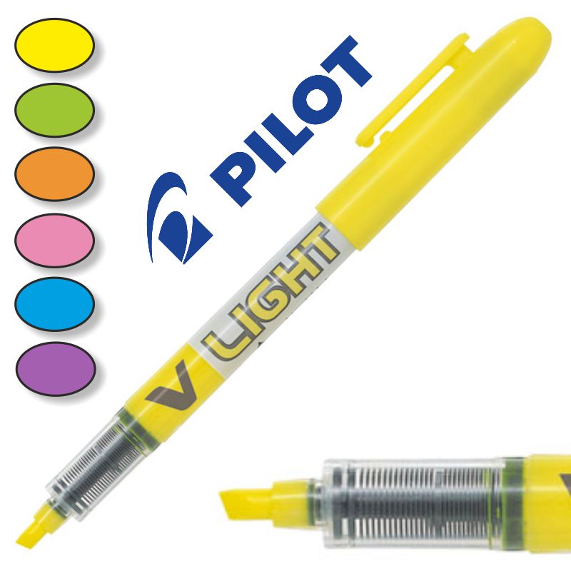 pilot v light, marcador fluorescente tinta liquida