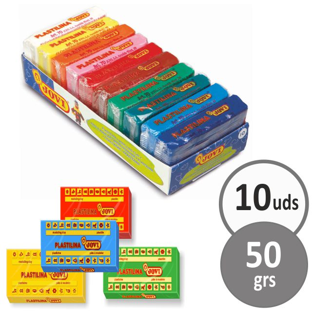 Jovi plastilina cubo 6 pastillas 50 gr + accesorios c/surtidos 4-6 años 