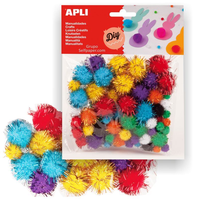 9 Colores Vibrantes Gazechimp 1 Paquete de Pompones de Artesanía para Manualidades Amarillo 