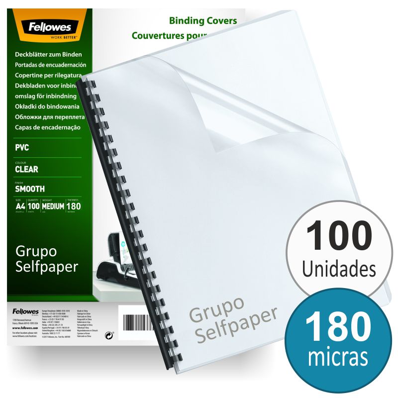 Comprar Portadas transparente encuadernar PVC 180 Micras Paquete 100
