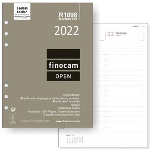 Recambio Agenda Finocam, Open 1000 R1098, Dia Pagina, 2022