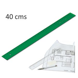 Reglas verdes Faibo tecnicas de 40 cms, graduadas, sin bisel