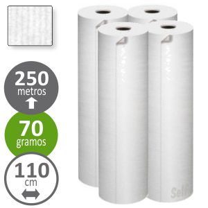 Rollo de papel continuo blanco 110 cms x 250 metros 25 kg