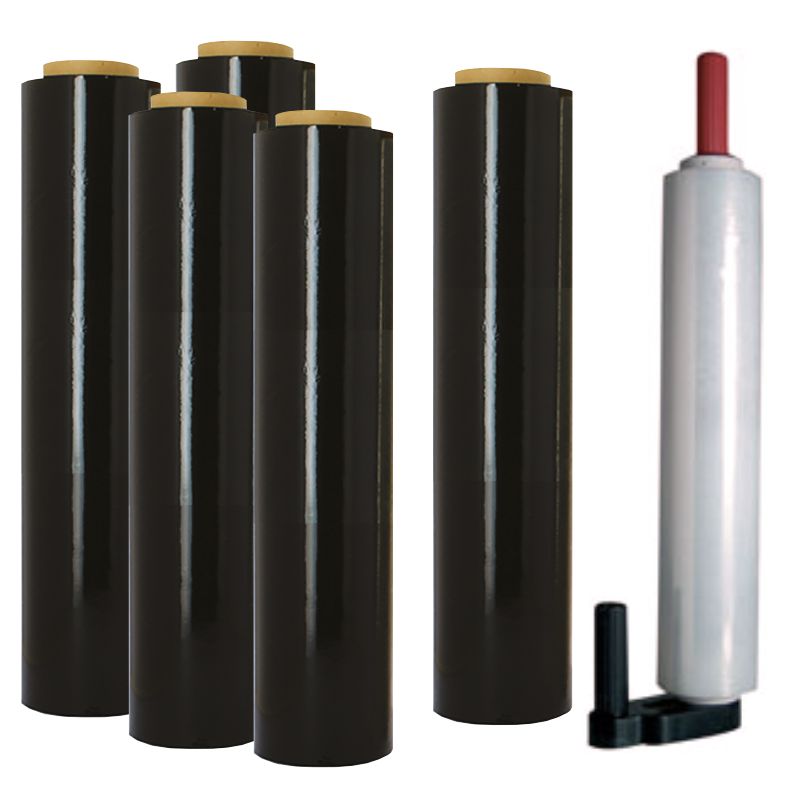 Rollos plastico, Film, Paletizar negro 23 micras, 145 mts