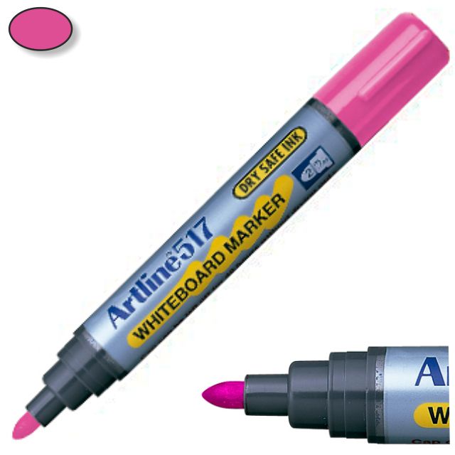 Rotulador pizarra blanca borrable, color rosa punta 2mm