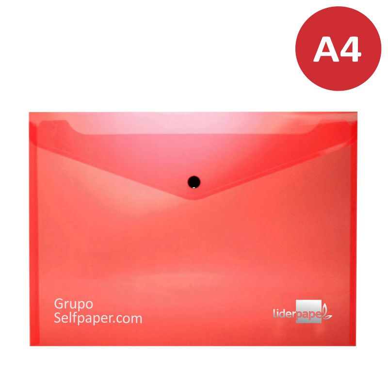 Comprar Sobre Plastico Broche A4 Rojo Liderpapel DS13 - 19983