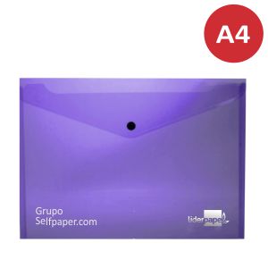 Sobre Plastico Broche Din A4 Violeta traslucido 29320
